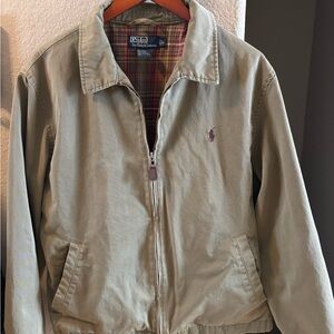 Polo by Ralph Lauren Men's Khaki Jacket with plaid lining